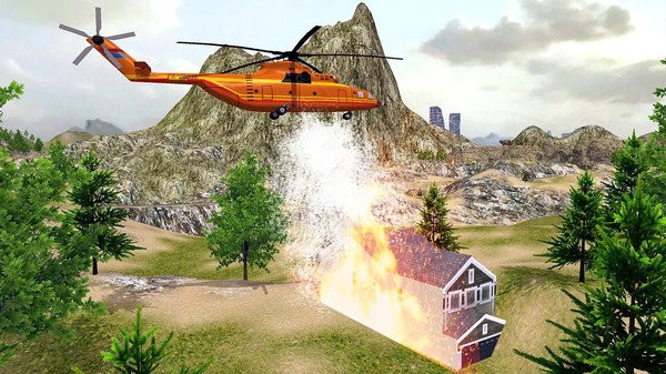 消防直升机模拟救援图1